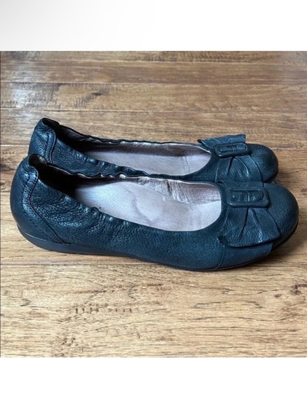 Abeo BIO System Tabitha Black Leather Ballet Flats Orthotic Comfort Size 8